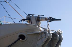 Harpoon on the bow of a whale hunting ship