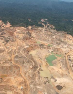 Gold mine in the Amazon rainforest