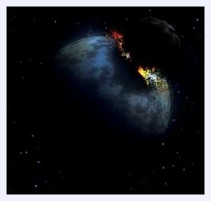 asteroid impact with early Earth