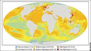 Global human impact map