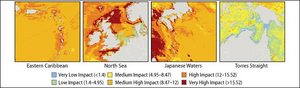 Areas worst affected by human impact