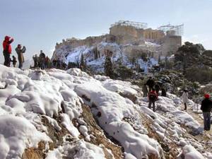 Greece under snow