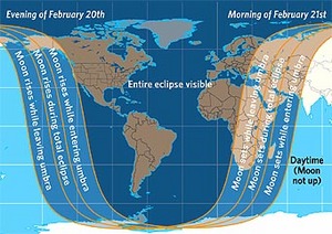 Total Lunar Eclipse Map