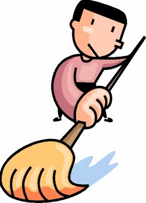 sweeping man