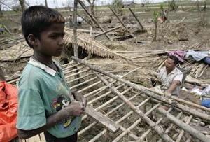 village hit by Cyclone Nargis