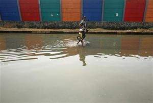 flooded street in Jakarta 