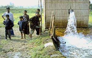 Underground water pumped up