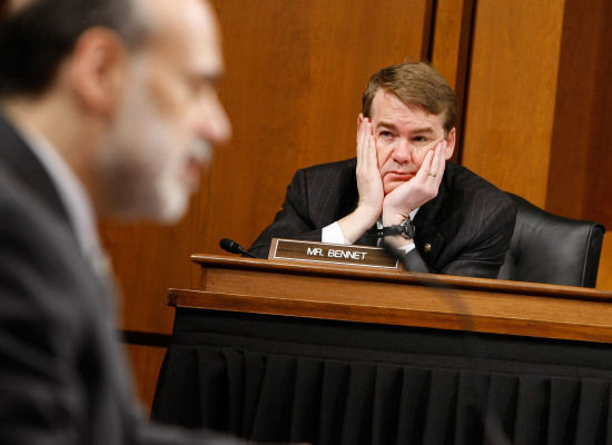 Senator Bennet Listens to Ben Bernanke