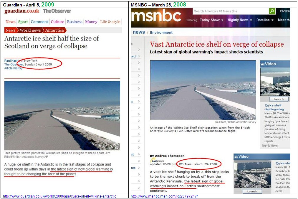Click to enlarge Wilkins Ice Shelf annual collapse