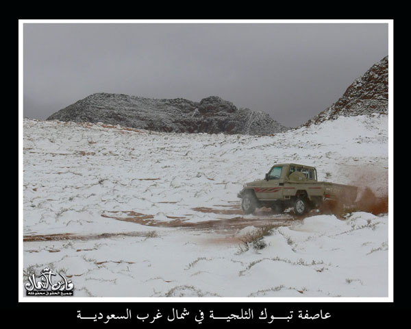 Saudi snow January 2008