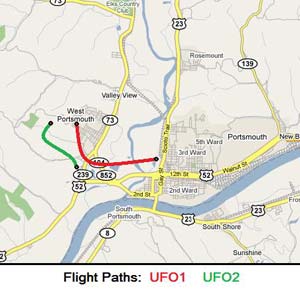 Click to enlarge UFO flight paths