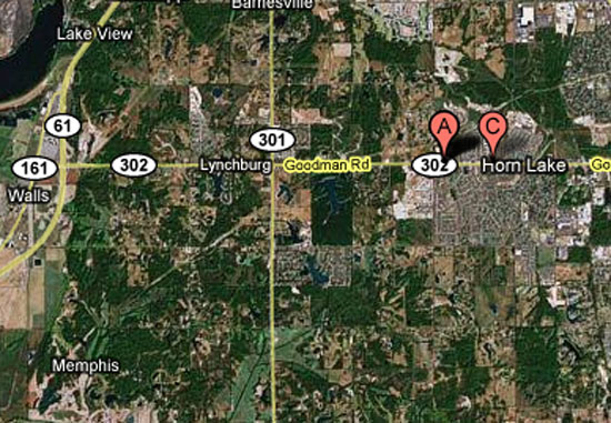 Click to enlarge Horn Lake area map
