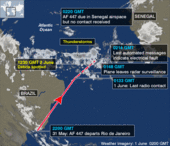 Air France Flight AF447 route