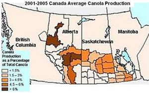 Canada Canola Production 2001-2005