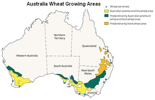 Australia wheat growing areas