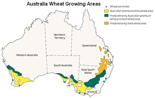 Australia wheat growing areas