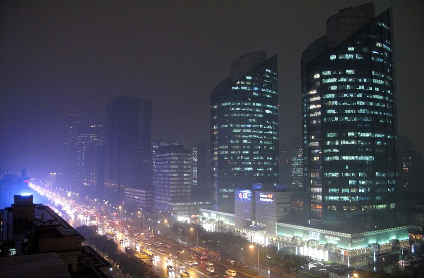 Beijing storm day turns to night