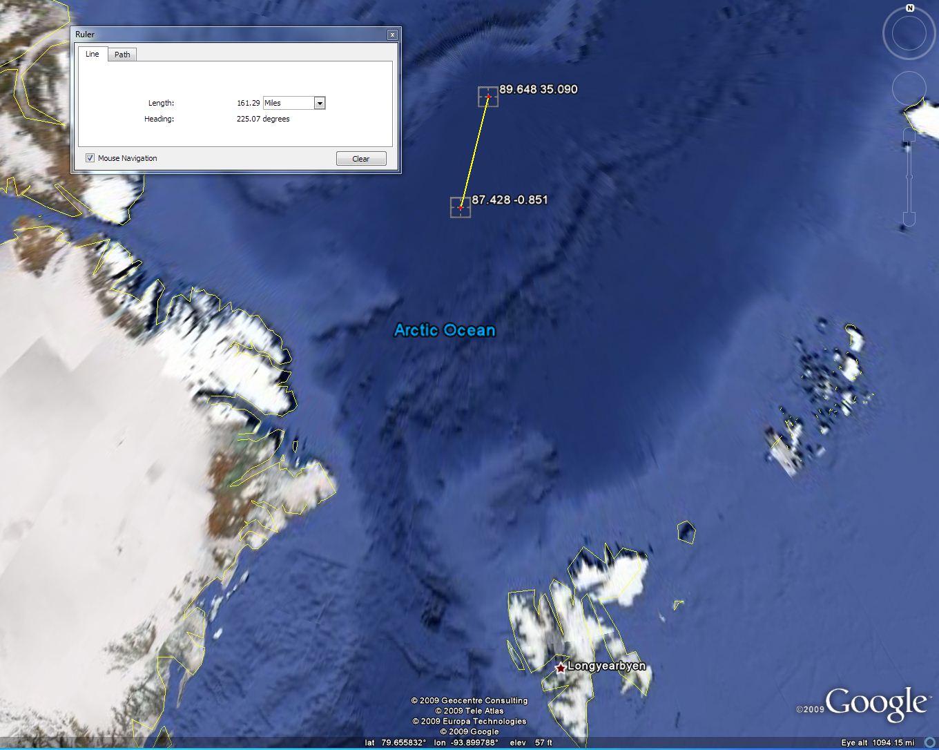 North Pole weather station location drift