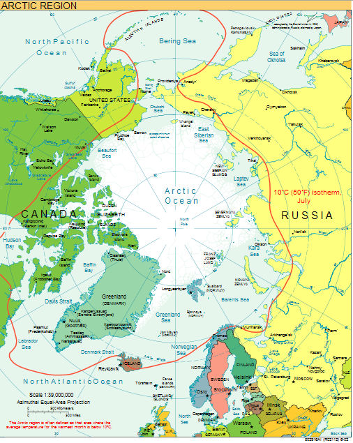 Arctic region map