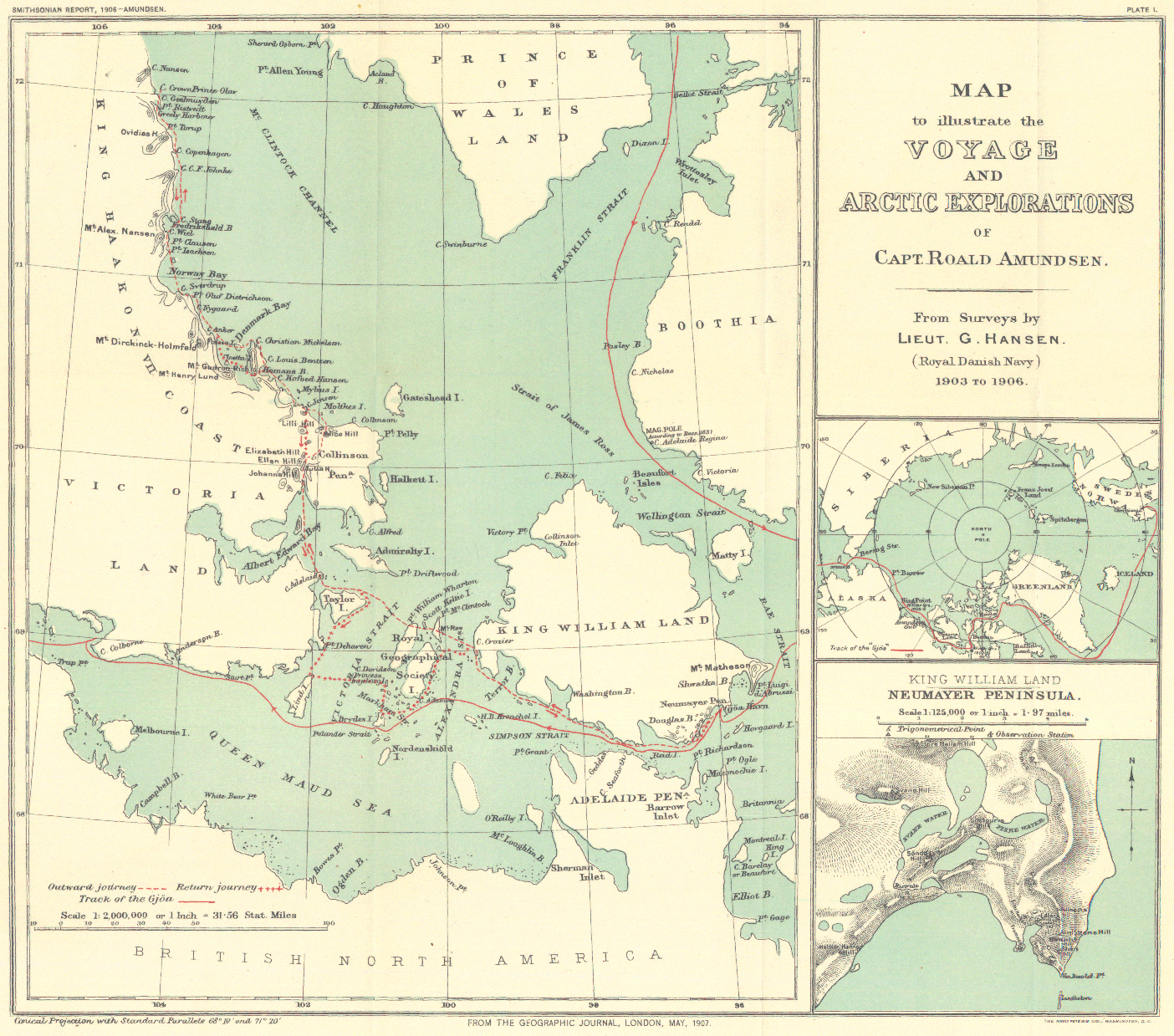 Amundsen Arctic journey map
