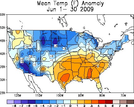mean temp anomaly june 2009