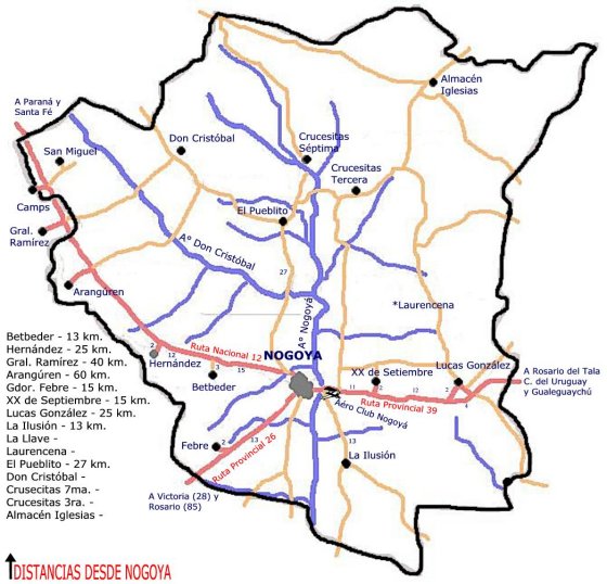 Nogoya and surrounding area map