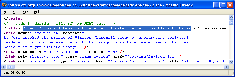 Times Online - Gore Nazis html meta