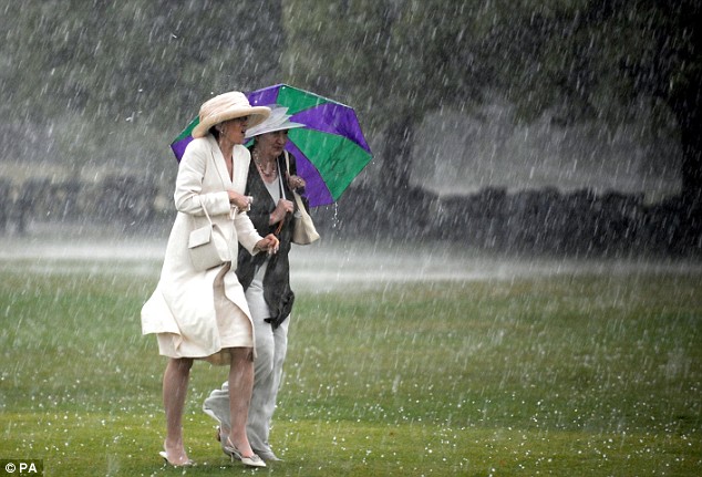 torrential rain Buckingham palace