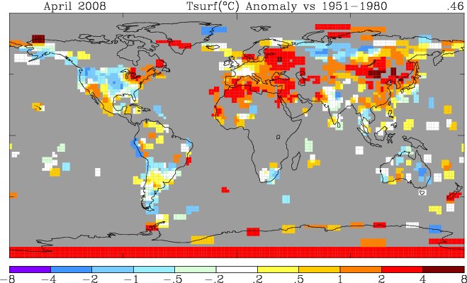 GISS Temp anomaly 2008