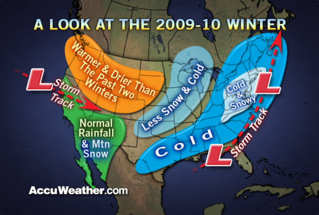 US winter forecast 2009-10