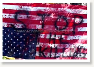 upside down US flag