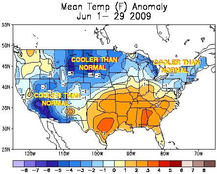 US June 2009 temp anomaly