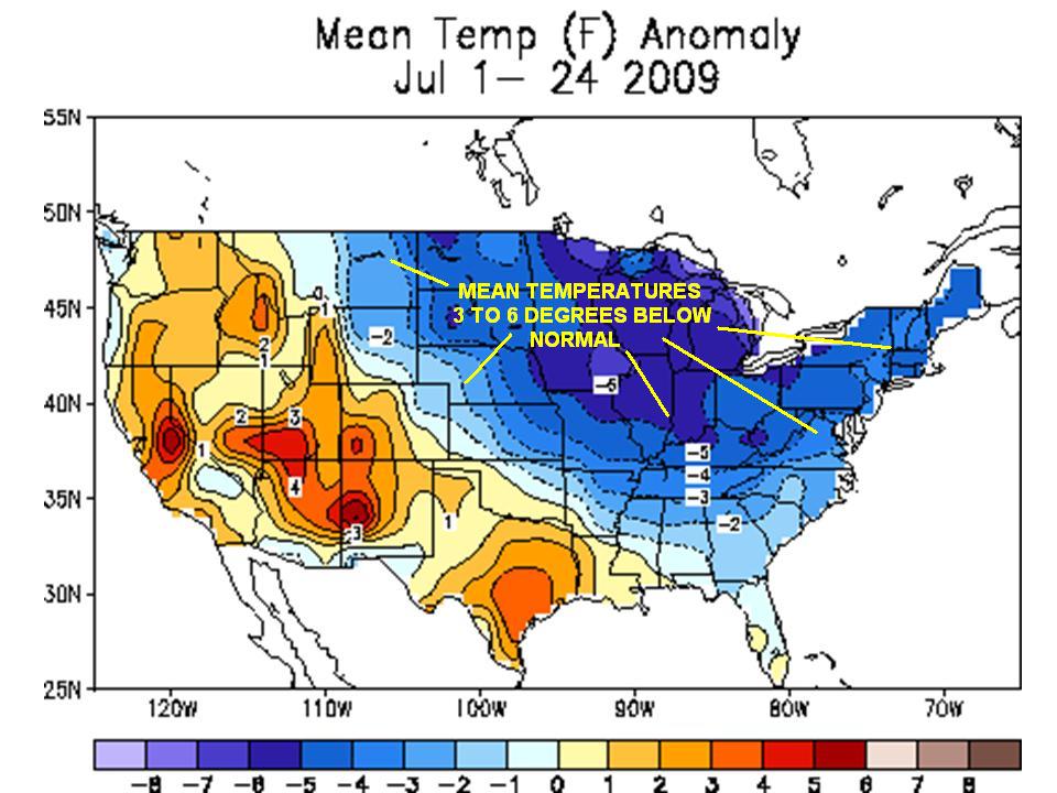 US July 2009 temp anomaly