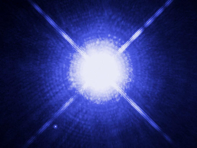 Sirius A and its faint companion, Sirius B