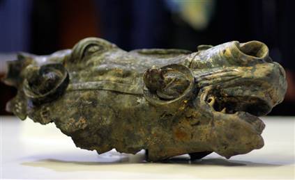 Gold-plated horse head