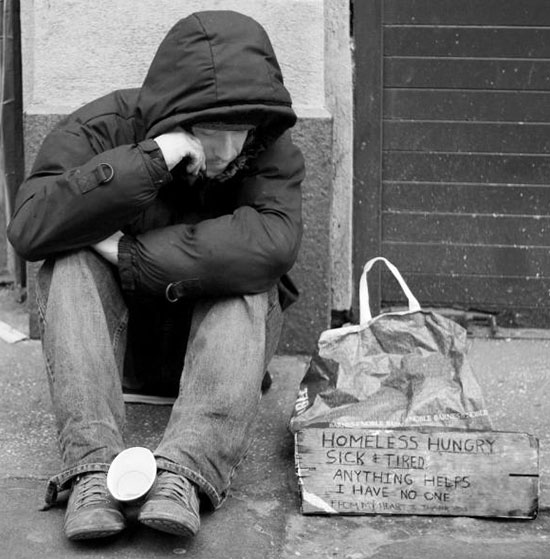 Click to enlarge hungry and homeless