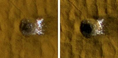 mars crater ice