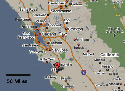 Click to enlarge California area map
