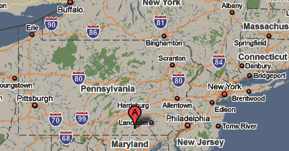 S. Pennsylvania area map
