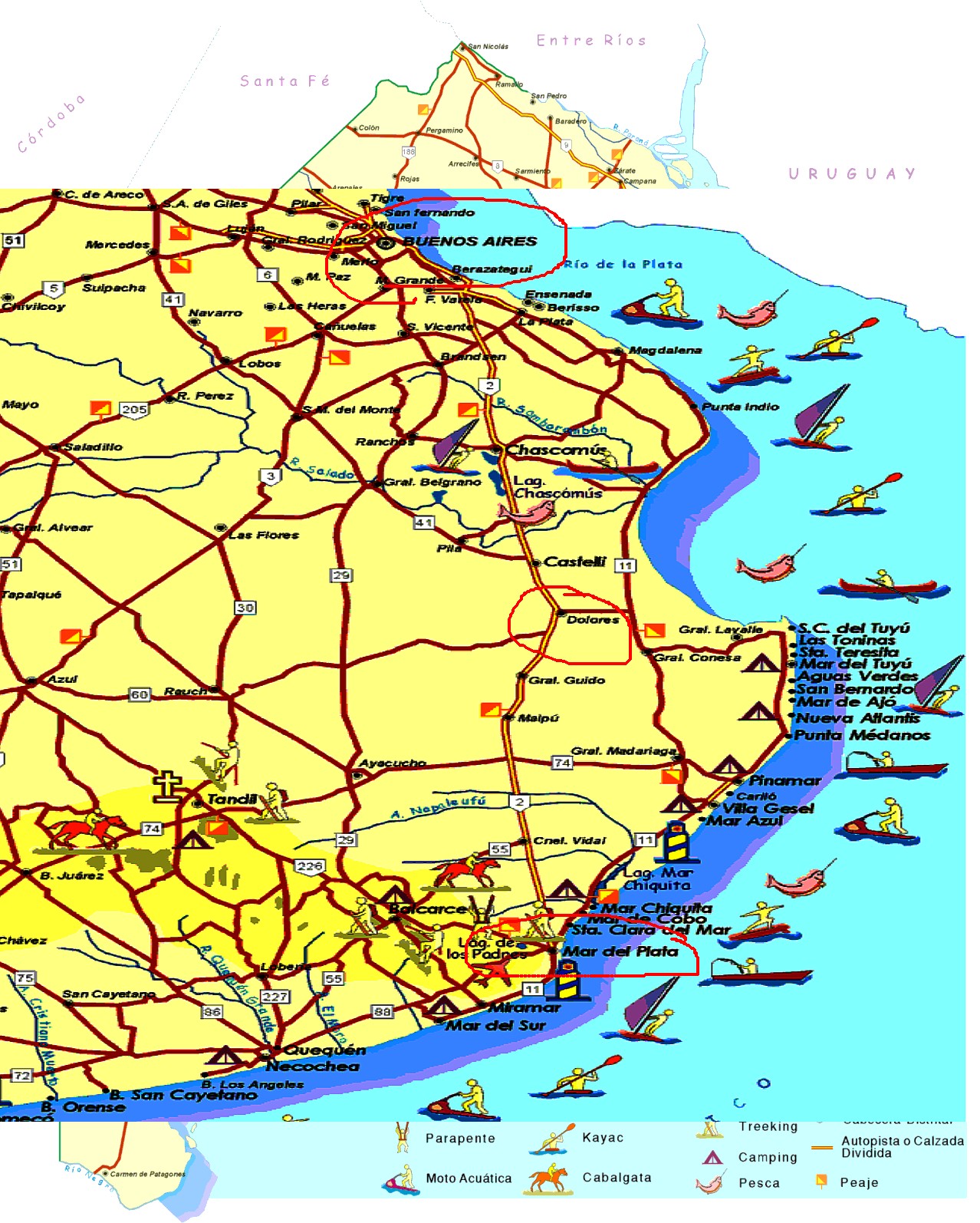 Click to enlarge Argentina area map