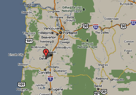 Click to enlarge Oregon area map
