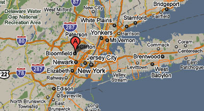 New Jersey/New York area map