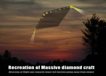 Illustration of a diamond-shaped ufo