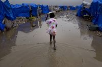 Click to enlarge Haiti tent camp flooded