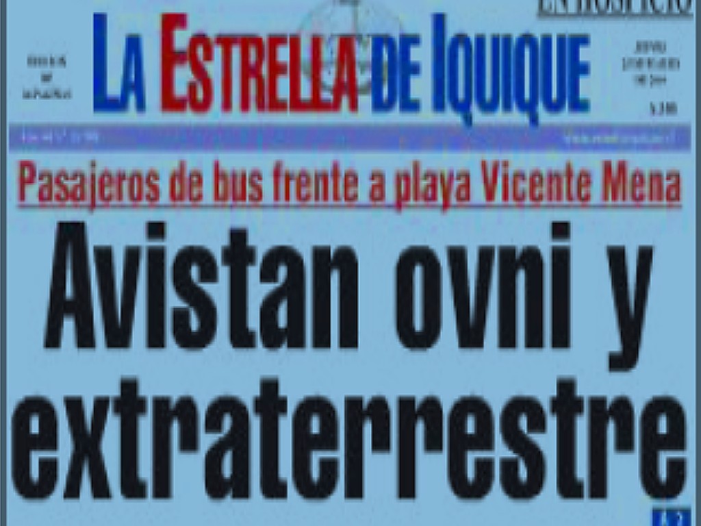 Chilean newspaper headlines (extraterrestrials)