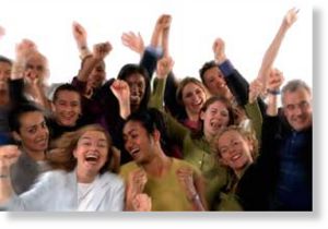 Click to enlarge happy crowd