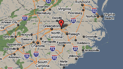 Click to enlarge North Carolina area map