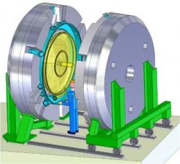 Click to enlarge particle stopper reverse-cyclotron.