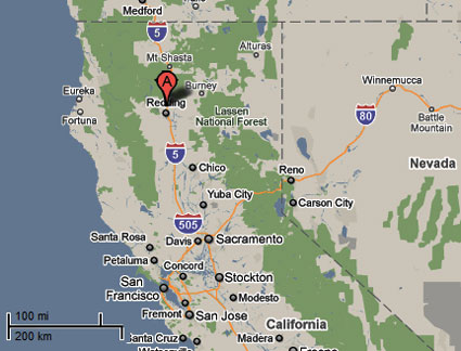 Click to enlarge California area map