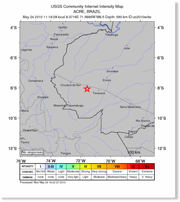 Brazil Earthquake Magnitude 6.5 Acre — Earth Changes —